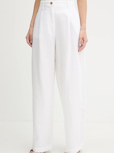 Tommy Hilfiger spodnie damskie kolor biały szerokie high waist WW0WW45780 - zdjęcie produktu nr 1