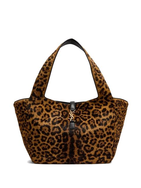 Saint Laurent Le 5 à 7 leopard-print tote bag - Brown - zdjęcie produktu nr 1
