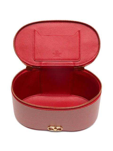 Valentino Garavani striped logo vanity bag - Red