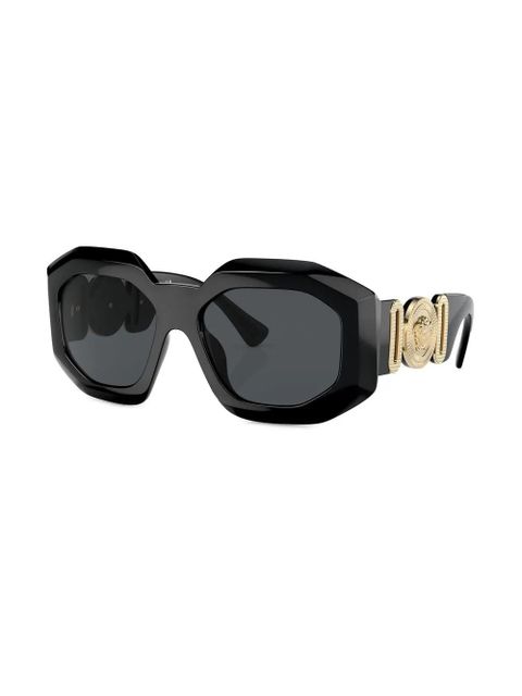 Versace Eyewear Medusa-plaque geometric sunglasses - Black - zdjęcie produktu nr 2