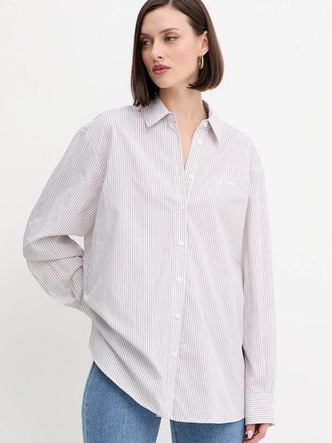 Guess koszula bawełniana LAURIANE damska kolor różowy regular z kołnierzykiem klasycznym W5YH47 WHD10 - zdjęcie produktu nr 1