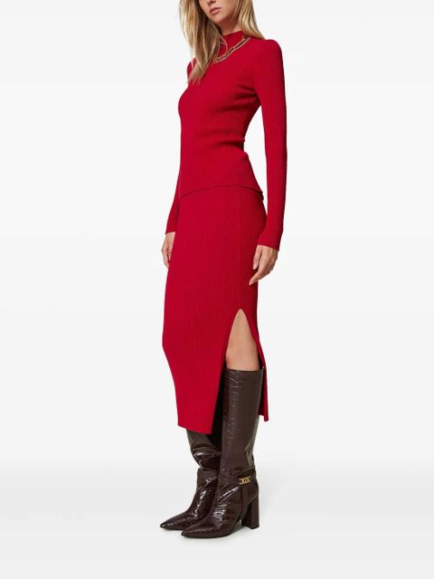 TWINSET ribbed-knit midi skirt - Red - zdjęcie produktu nr 2