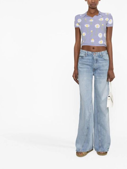 GANNI seam-detail wide-leg jeans - Blue - zdjęcie produktu nr 2