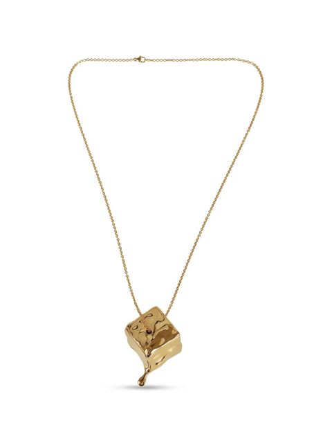Rabanne distorted-cube pendant necklace - Gold