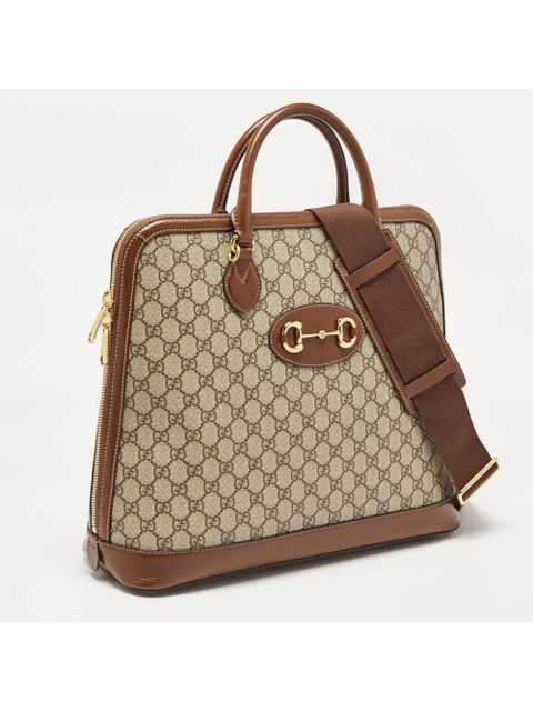 Gucci Pre-Owned GG Supreme Canvas Horsebit 1955 two-way handbag - Neutrals - zdjęcie produktu nr 2