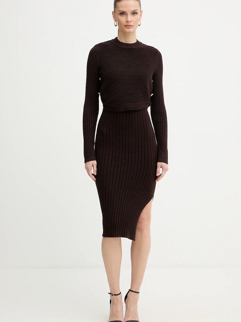 Morgan sukienka i sweter kolor brązowy mini dopasowana RMOMO - zdjęcie produktu nr 1