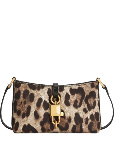 Dolce & Gabbana leopard-print padlock mini cross body bag - Neutrals - zdjęcie produktu nr 1