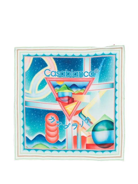 Casablanca printed scarf - Blue - zdjęcie produktu nr 1