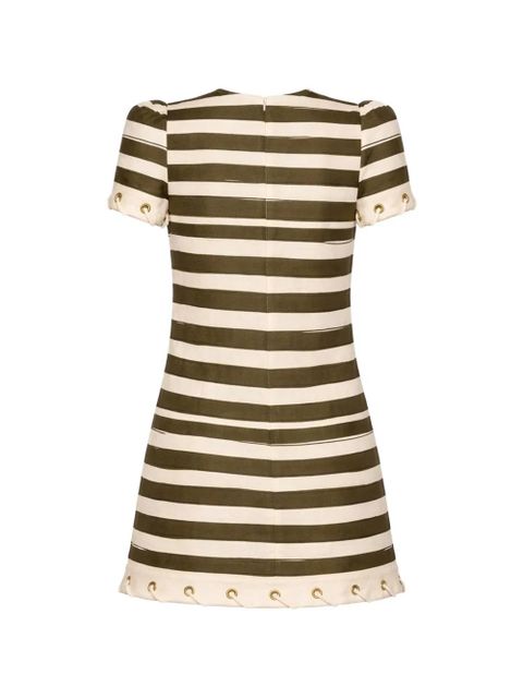 ZIMMERMANN striped eyelet-detail mini dress - Green - zdjęcie produktu nr 2