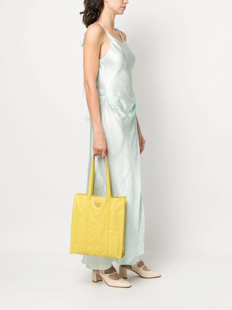 Prada logo-plaque tote bag - Yellow - zdjęcie produktu nr 2
