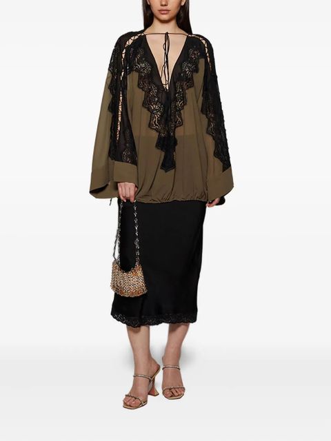 Christopher Esber lace-paneled tunic - Brown - zdjęcie produktu nr 2