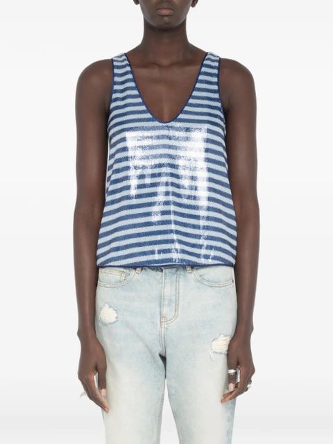 Zadig&Voltaire Tarys sequined tank top - Blue