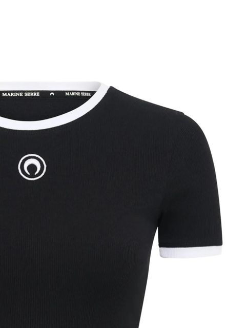 Marine Serre moon-logo crop top - Black - zdjęcie produktu nr 2
