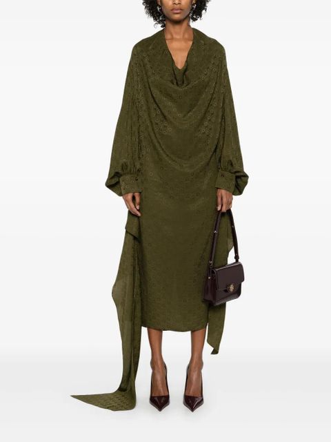 Ferragamo monogram silk dress - Green - zdjęcie produktu nr 2