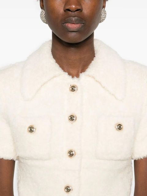 Self-Portrait textured-finish top - Neutrals