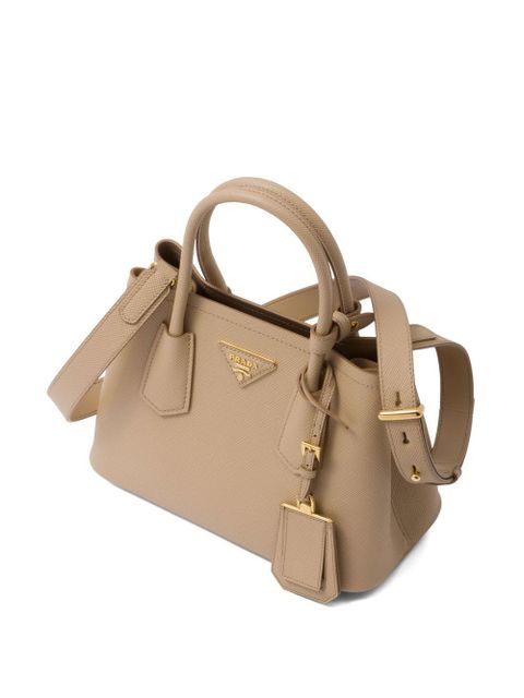 Prada Double Saffiano leather tote bag - Neutrals