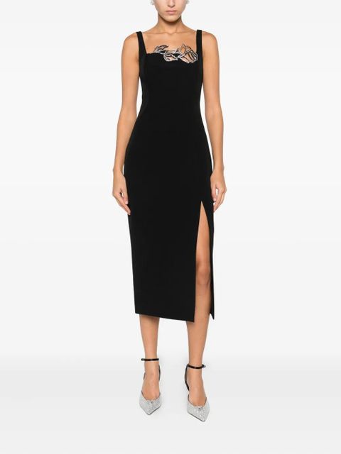 Blumarine rose-embellished dress - Black