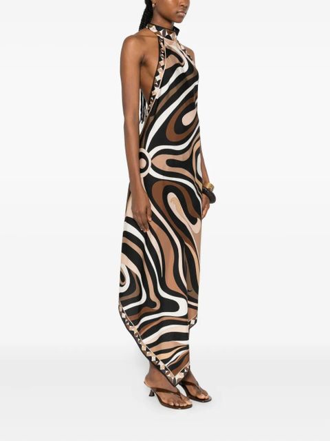 PUCCI sleeveless silk dress - Brown