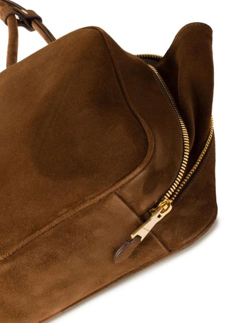 Miu Miu Beau logo-debossed suede bag - Brown
