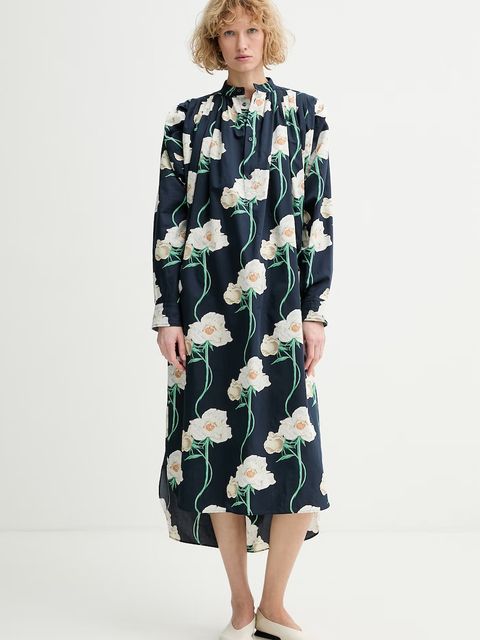 Kenzo sukienka oversize z dodatkiem jedwabiu - zdjęcie produktu nr 1