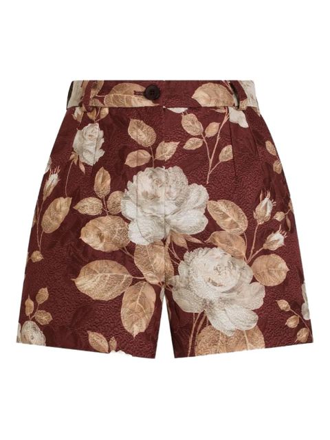 Dolce & Gabbana rose-print brocade shorts - Red - zdjęcie produktu nr 1