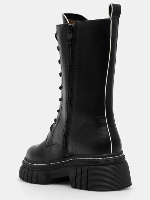 Guess botki skórzane ANITA damskie kolor czarny na platformie FLFANI LEA10