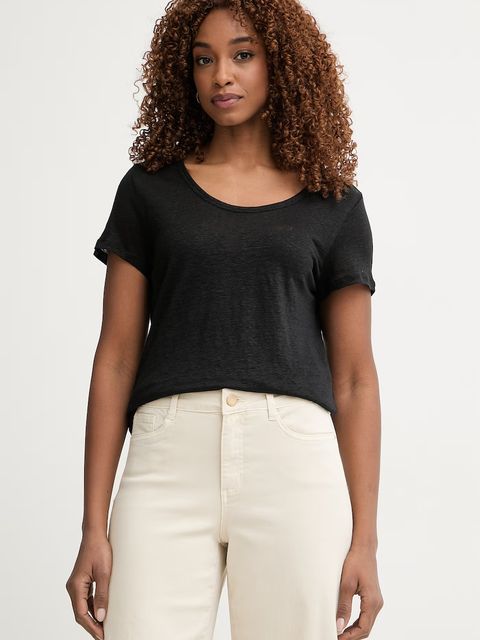 United Colors of Benetton T-shirt damski lniany - zdjęcie produktu nr 2