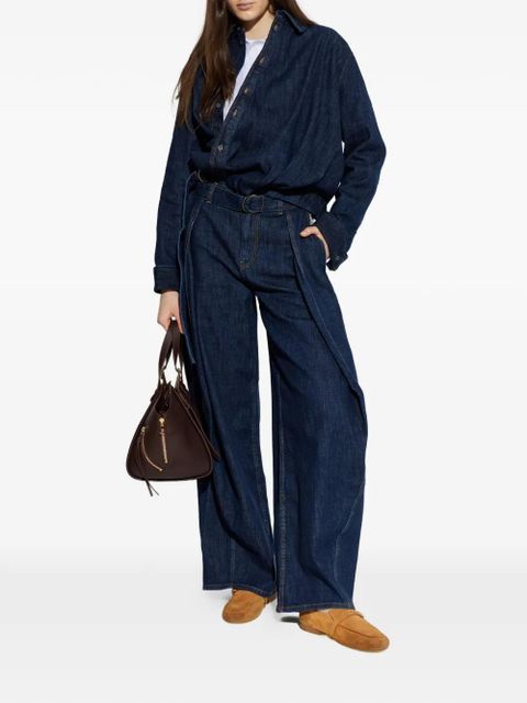 LOEWE button-fastening belted shirt - Blue - zdjęcie produktu nr 2