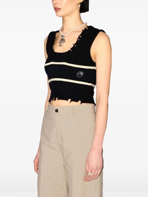 AMBUSH raw-cut knitted top - Black