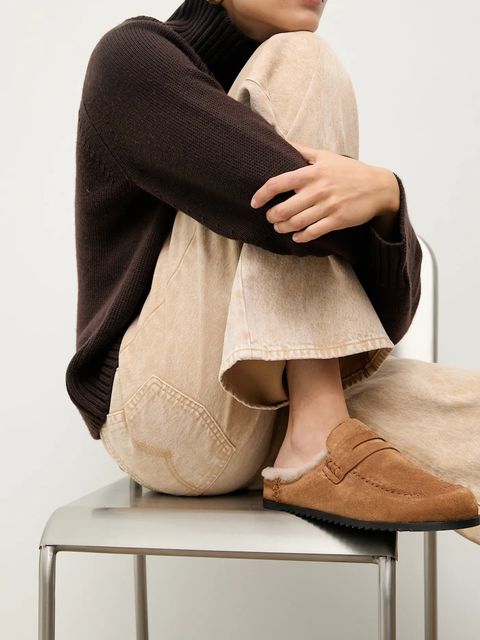 Answear.LAB klapki zamszowe damskie kolor brązowy - zdjęcie produktu nr 2