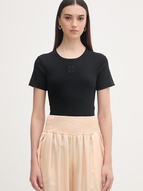 Pinko T-shirt damski bawełniany z elastanem - zdjęcie produktu nr 2