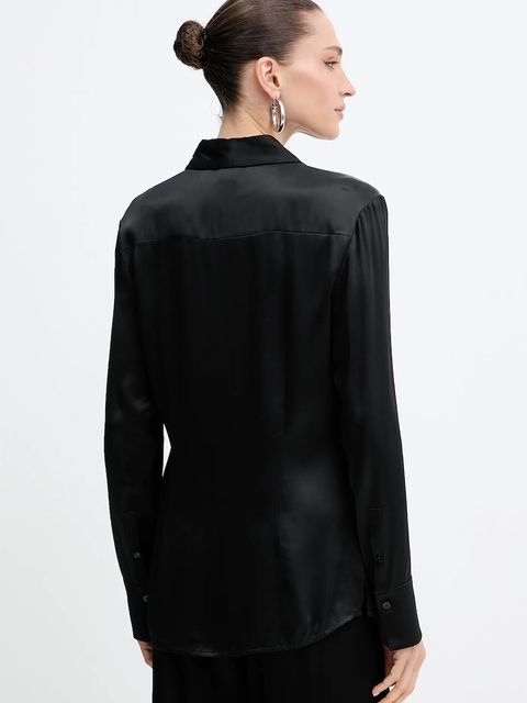 BOSS koszula damska kolor czarny regular z kołnierzykiem klasycznym 50542007