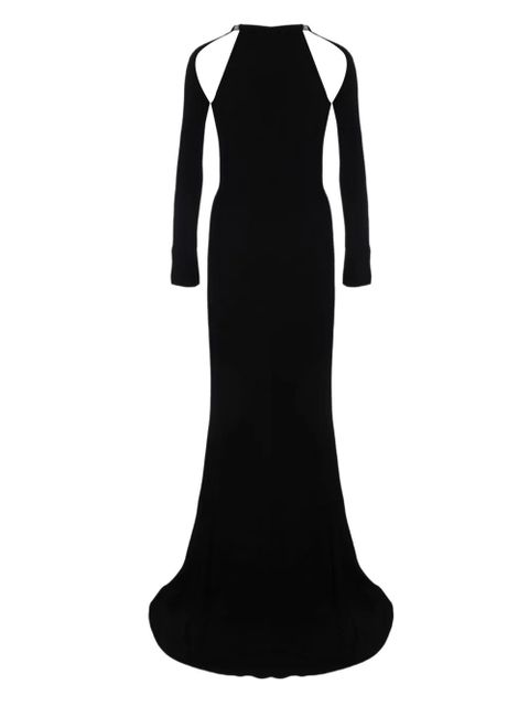 Off-White crystal-tie maxi dress - Black
