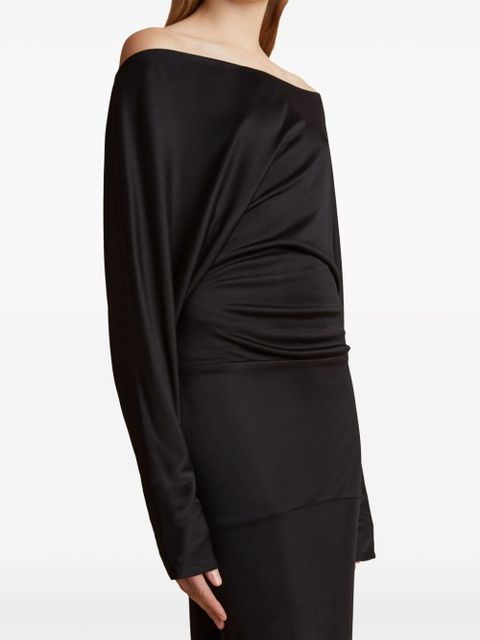 KHAITE The Junet off-shoulder maxi dress - Black