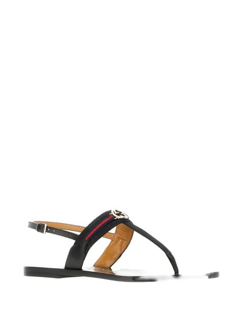 Gucci Interlocking G Web flat sandals - Black