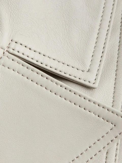 LouLou de Saison Kaipan wide-lapels leather jacket - Neutrals