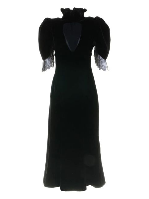 Alexander McQueen lace-detail velvet dress - Black - zdjęcie produktu nr 1