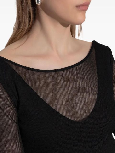 Max Mara sheer-sleeved dress - Black
