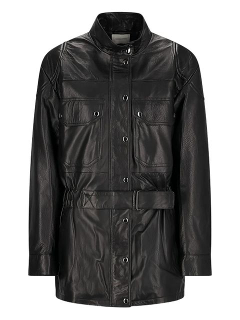 Magda Butrym clasp-fastening leather jacket - Black - zdjęcie produktu nr 1