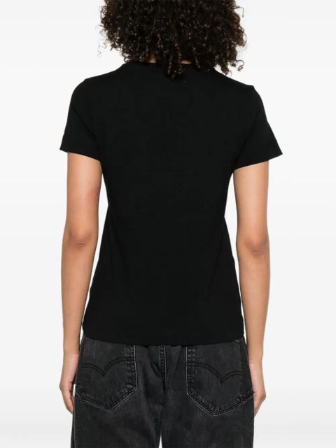 PINKO logo-embroidered cotton T-shirt - Black