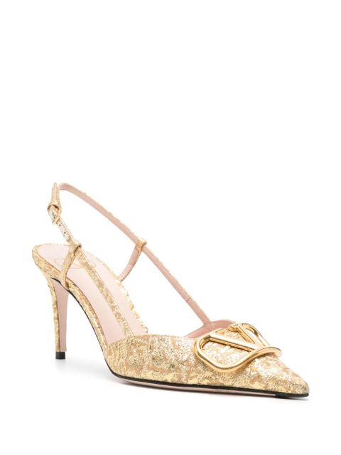 Valentino Garavani VLogo Signature slingback pumps - Gold
