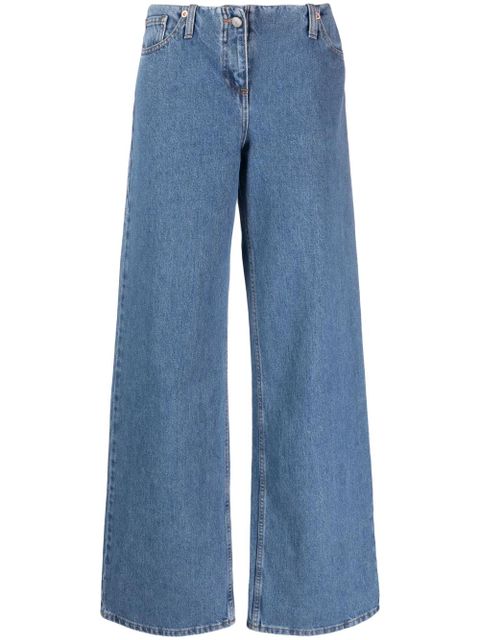 Magda Butrym logo-patch wide-leg jeans - Blue - zdjęcie produktu nr 1