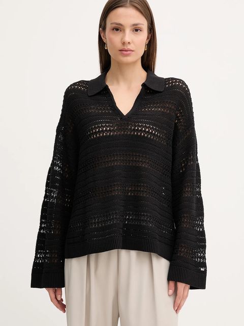 Tommy Hilfiger sweter damski kolor czarny lekki WW0WW46524 - zdjęcie produktu nr 1