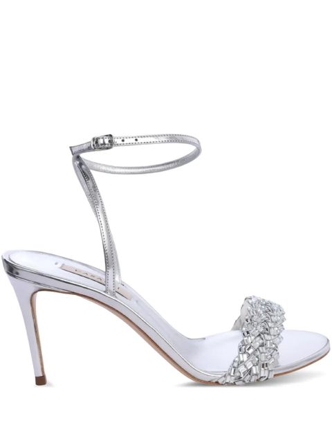 Casadei 80mm Julia embellished ankle-strap sandals - Grey - zdjęcie produktu nr 1