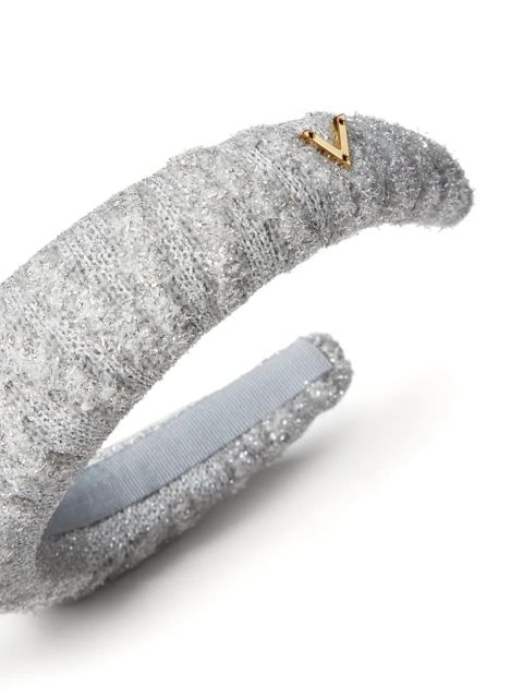 Valentino Garavani Vlogo cotton-blend headband - Grey