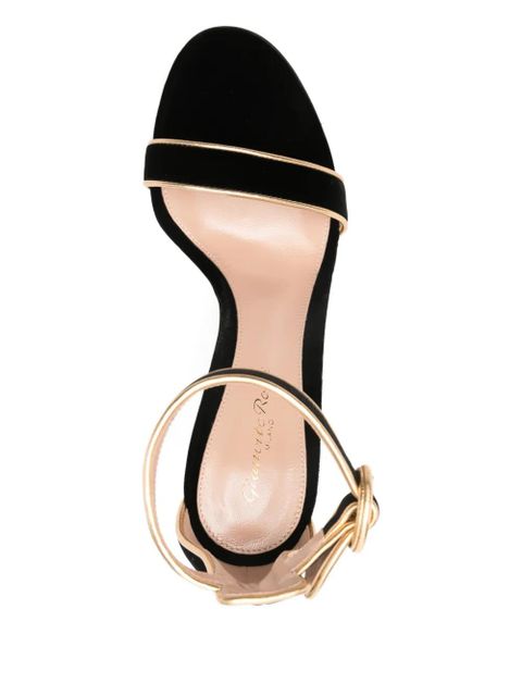 Gianvito Rossi ankle-strap velvet sandals - Black
