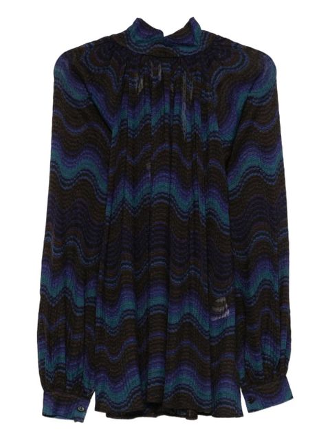 Missoni tie-neck patterned blouse - Blue