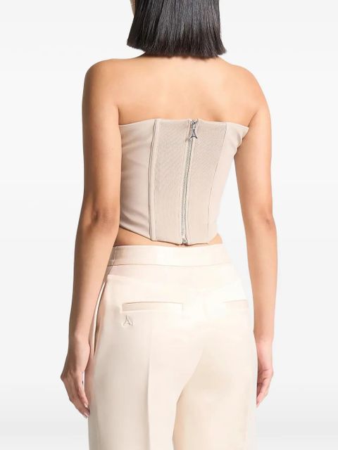 Manière De Voir Cora satin bandeau corset top - Neutrals