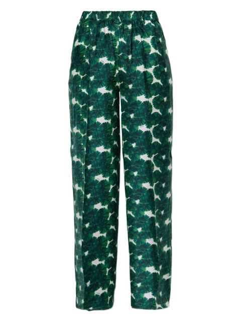 Max Mara leaf-print trousers - Green - zdjęcie produktu nr 1