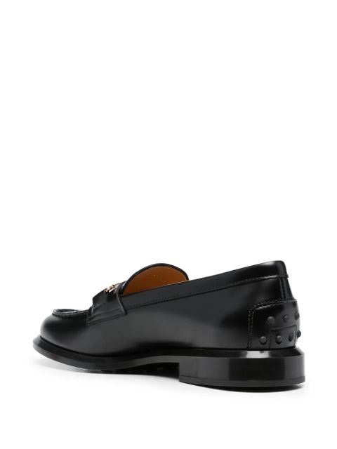 Tod's hardware-detail polished loafers - Black